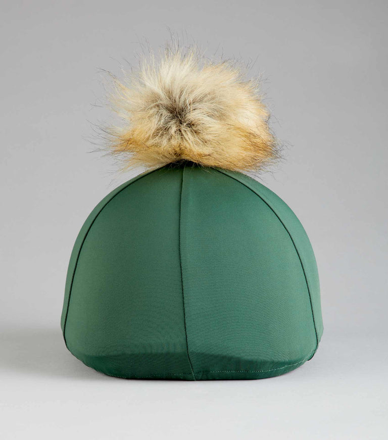 Jersey Hat Silk with Faux Fur Pom Pom
