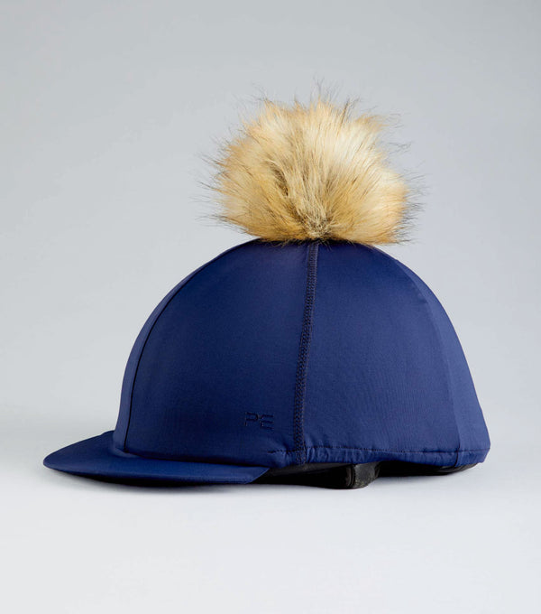 Jersey Hat Silk with Faux Fur Pom Pom