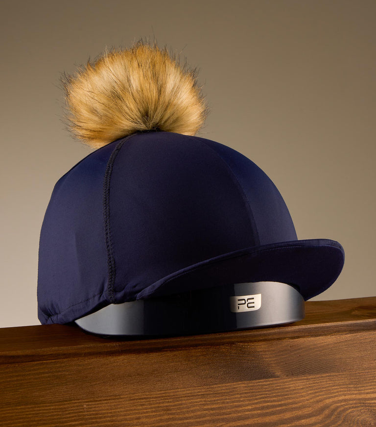 Jersey Hat Silk with Faux Fur Pom Pom