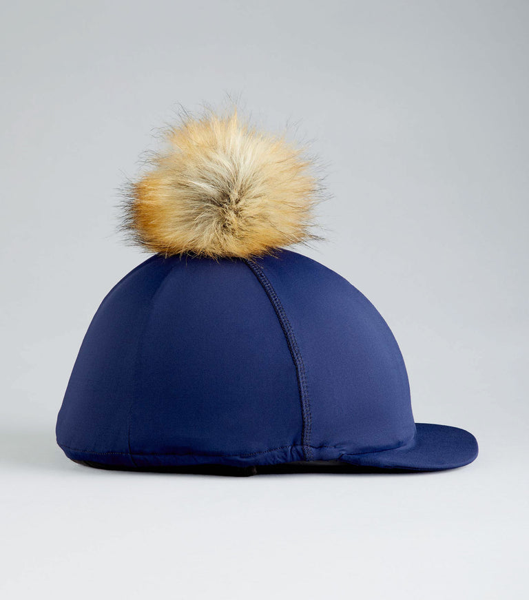 Jersey Hat Silk with Faux Fur Pom Pom