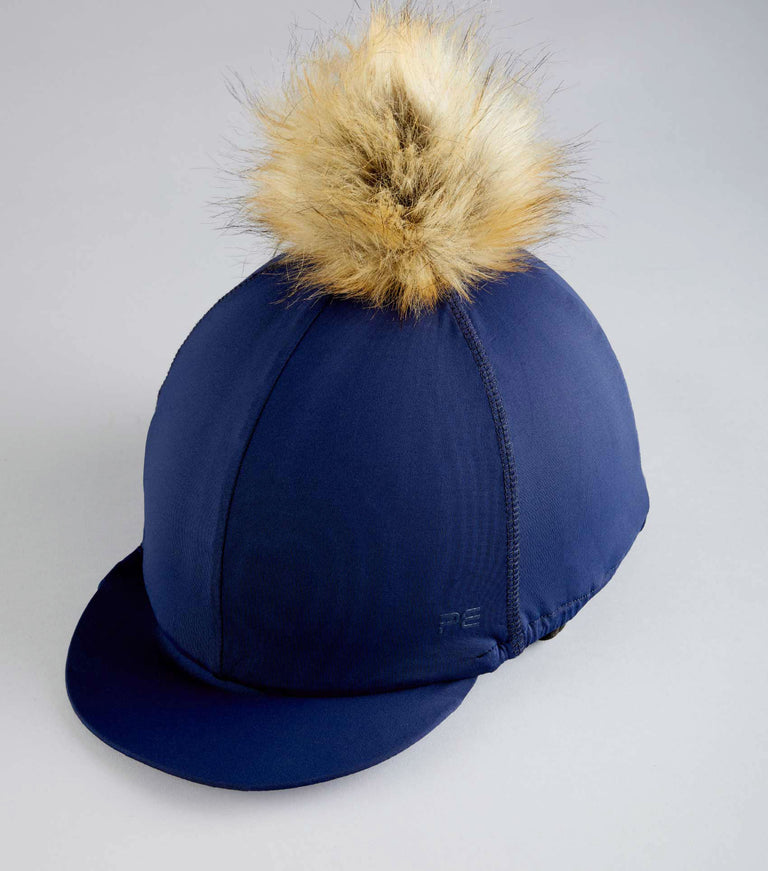 Jersey Hat Silk with Faux Fur Pom Pom