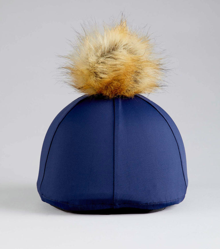 Jersey Hat Silk with Faux Fur Pom Pom