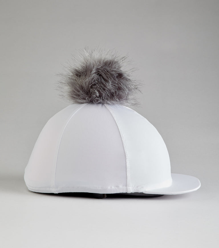 Jersey Hat Silk with Faux Fur Pom Pom
