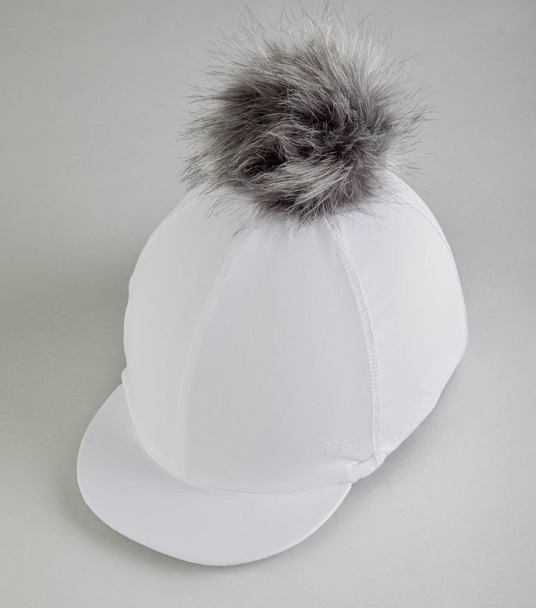 Jersey Hat Silk with Faux Fur Pom Pom
