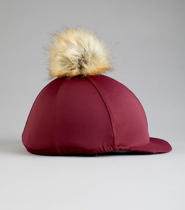 Jersey Hat Silk with Faux Fur Pom Pom