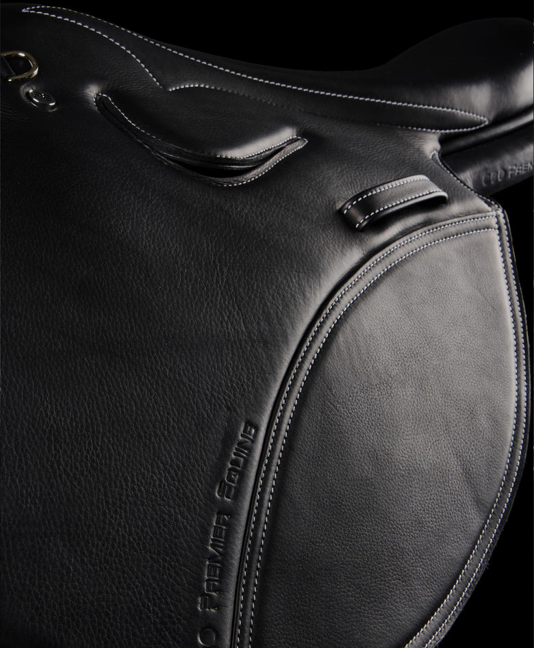 PE Leather Full Tree Exercise Racing Saddle Black
