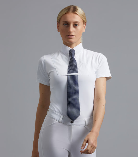 esquisegolf TIE DESIGN SHIRT TOP　ホワイト Luciana Short Sleeve Tie Shirt White