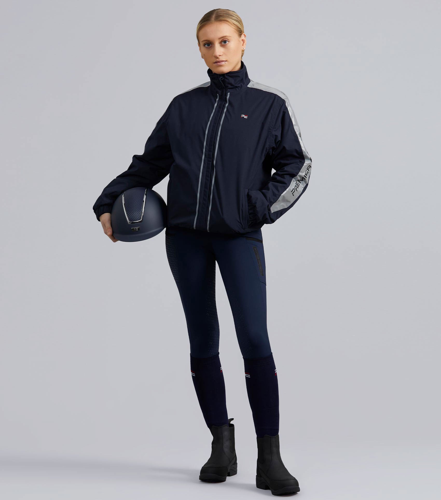 Lumen Reflective Unisex Riding Jacket Navy