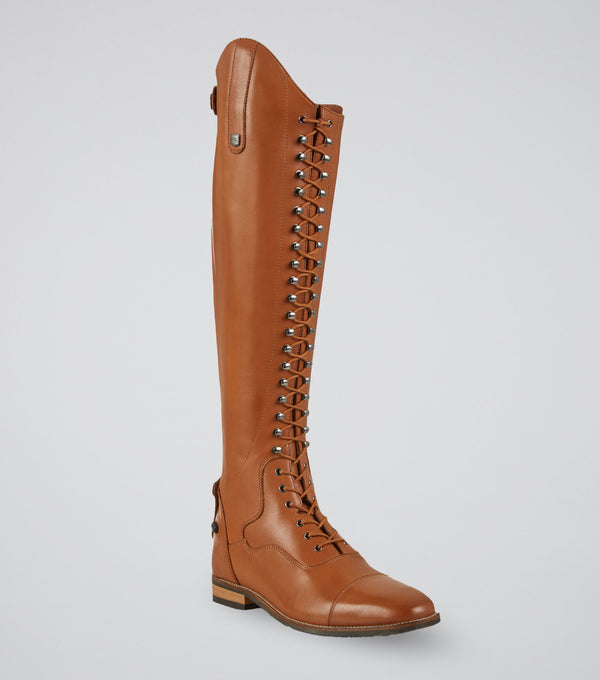 Maurizia Ladies Lace Front Tall Leather Riding Boots