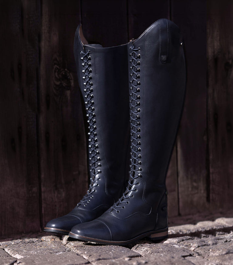 Maurizia Ladies Lace Front Tall Leather Riding Boots