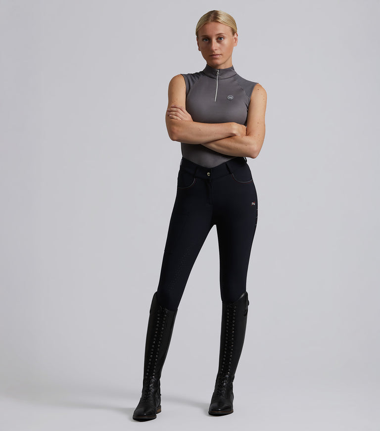 Moneta Ladies Riding Breeches Jet Black