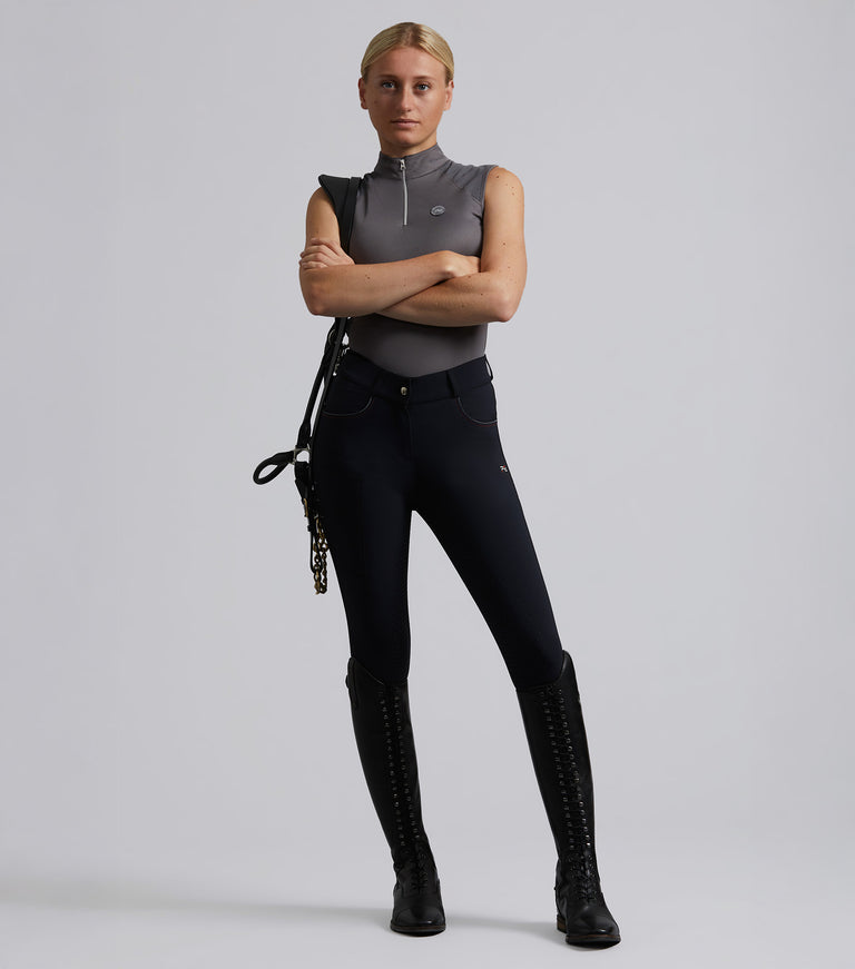 Moneta Ladies Riding Breeches Jet Black