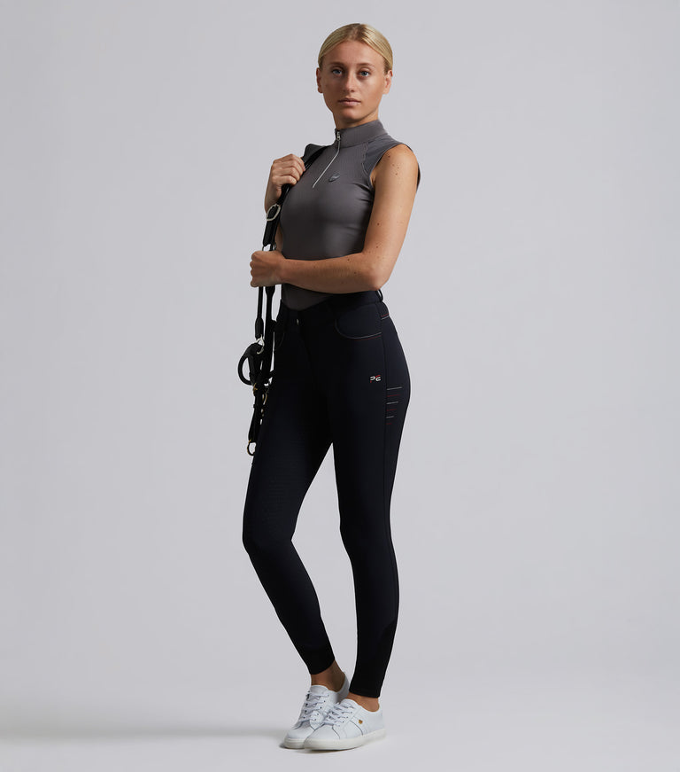 Moneta Ladies Riding Breeches Jet Black