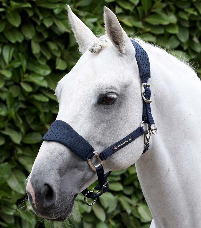Necto 3D Mesh Horse Head Collar with Lead Rope Navy
