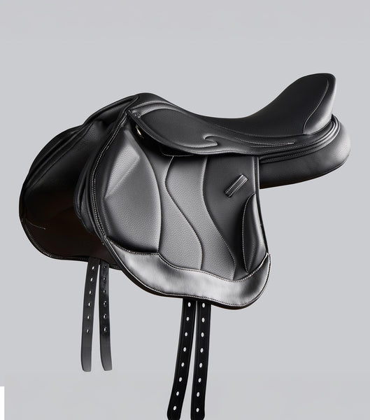 Rouen Synthetic Monoflap Cross Country Saddle Black