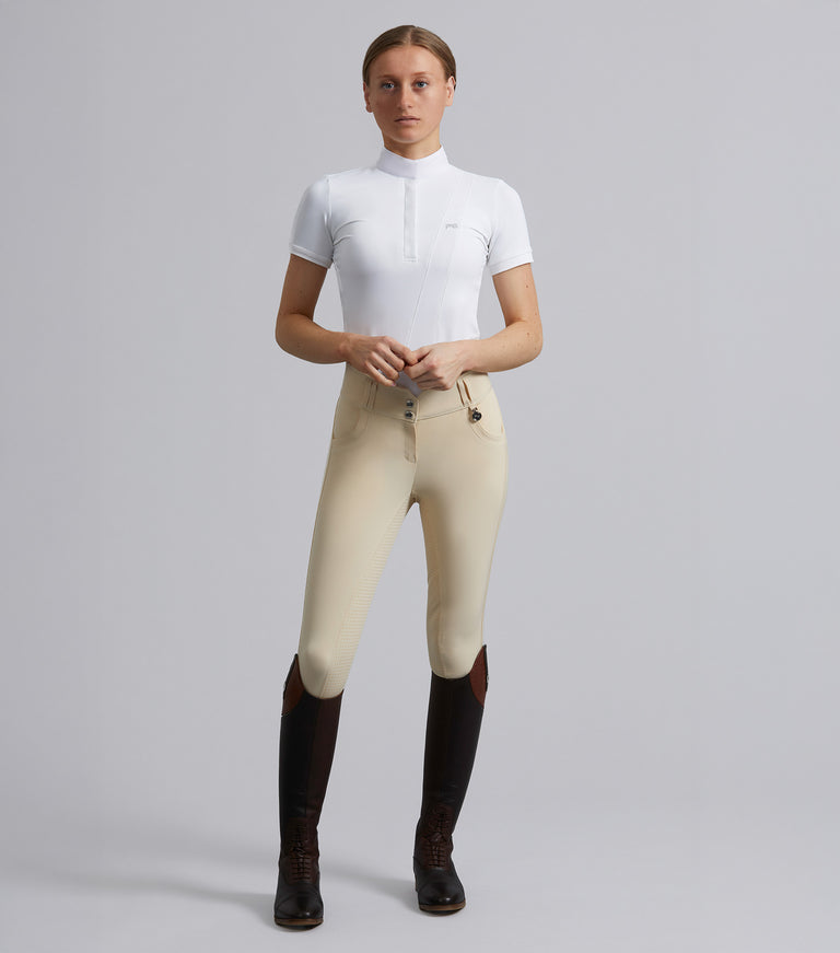 Sophia Ladies Full Seat High Waist Competition Riding Breeches Vanilla
