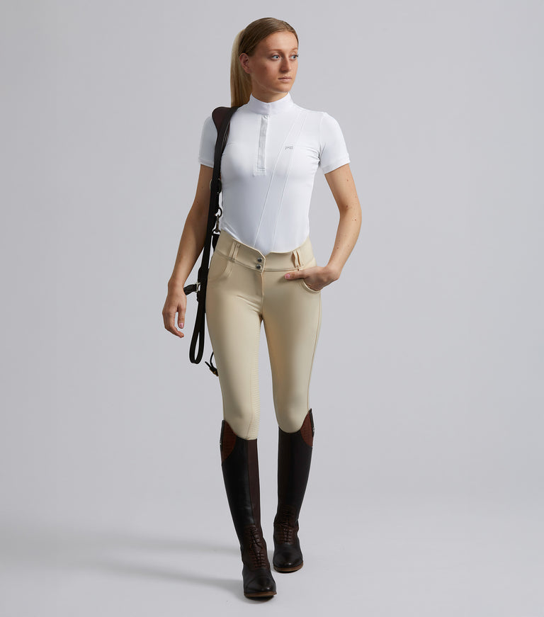 Sophia Ladies Full Seat High Waist Competition Riding Breeches Vanilla