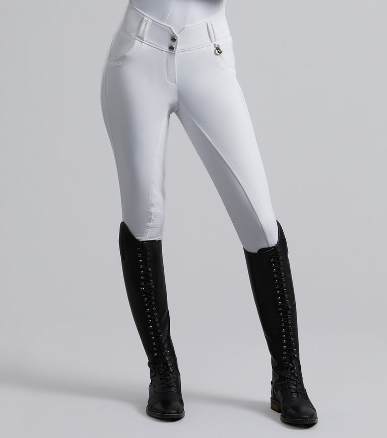 Sophia Ladies Full Seat High Waist Riding Breeches White