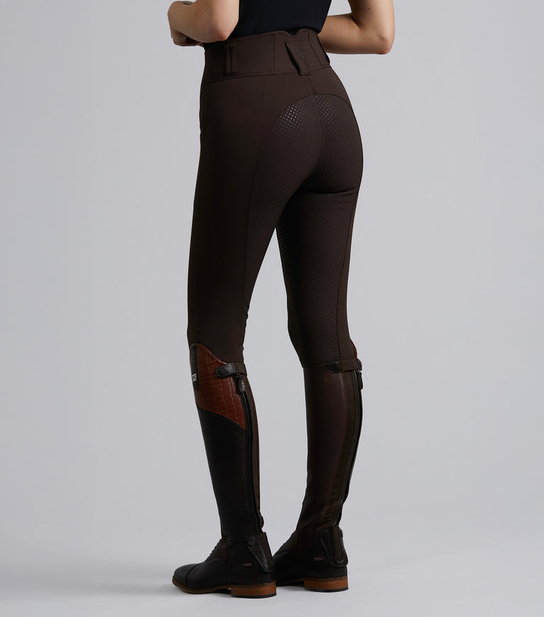 Sophia Ladies Full Seat High Waist Riding Breeches Chocolate