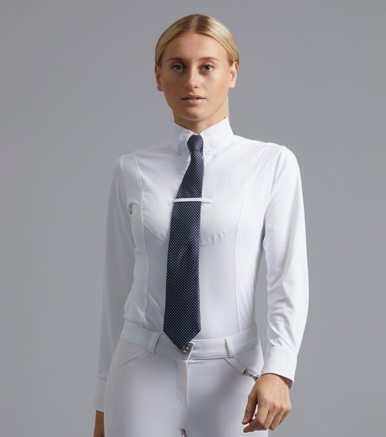 Tessa Long Sleeve Tie Shirt White - Main Image