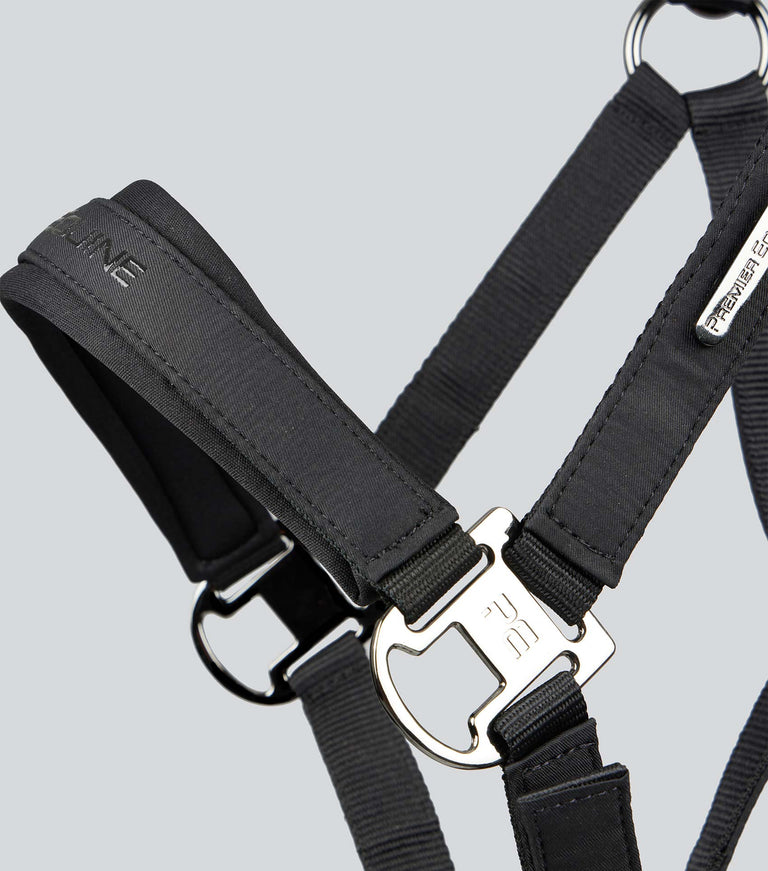 Duco Padded Head Collar With Lead Rope Black