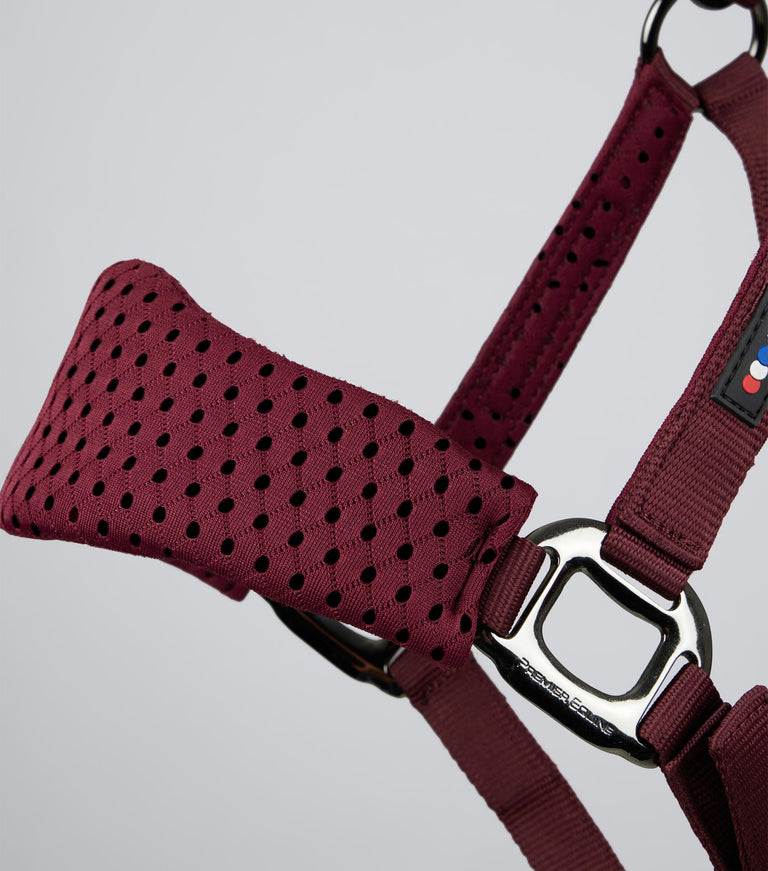 Necto 3D Mesh Horse Head Collar with Lead Rope Burgundy