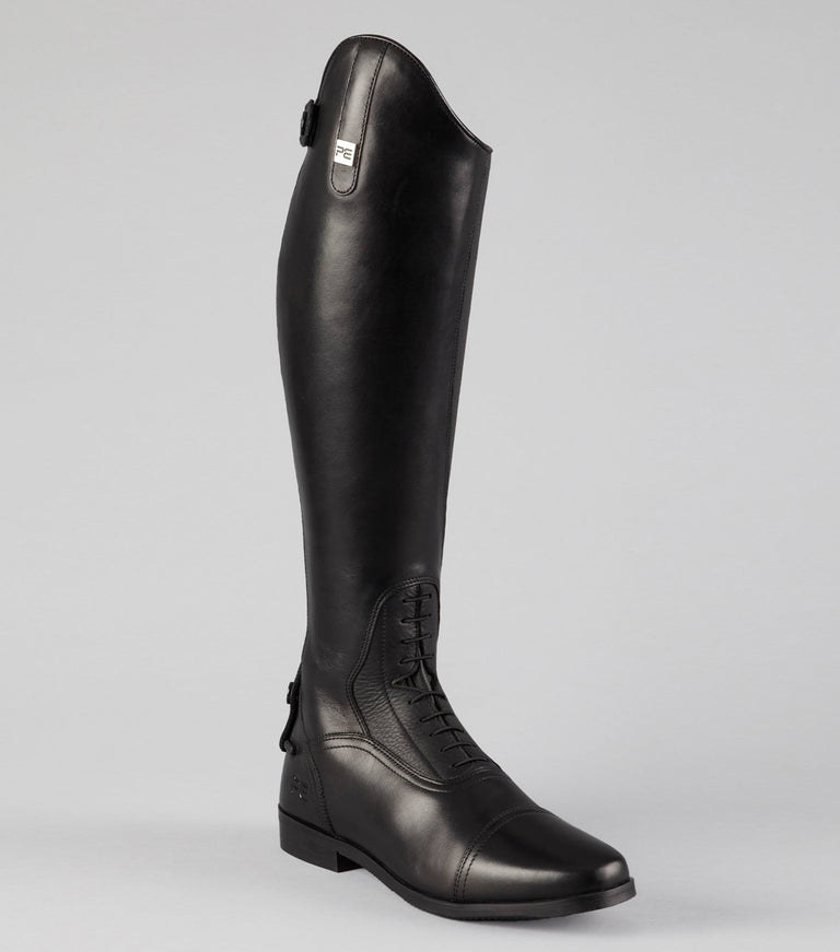 Silentio Mens Tall Leather Field Boot Black