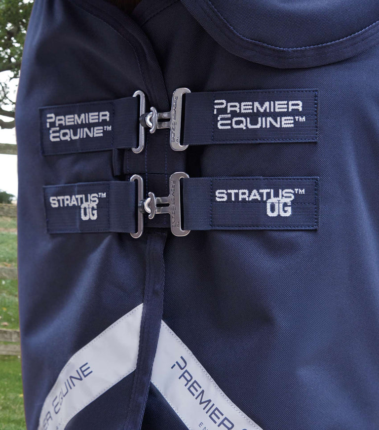 Stratus 1200 Series 0g Turnout Rug with Classic Neck Cover Navy