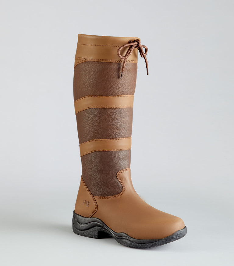 Vallenia Ladies Waterproof Country Boots Brown (Regular Calf)