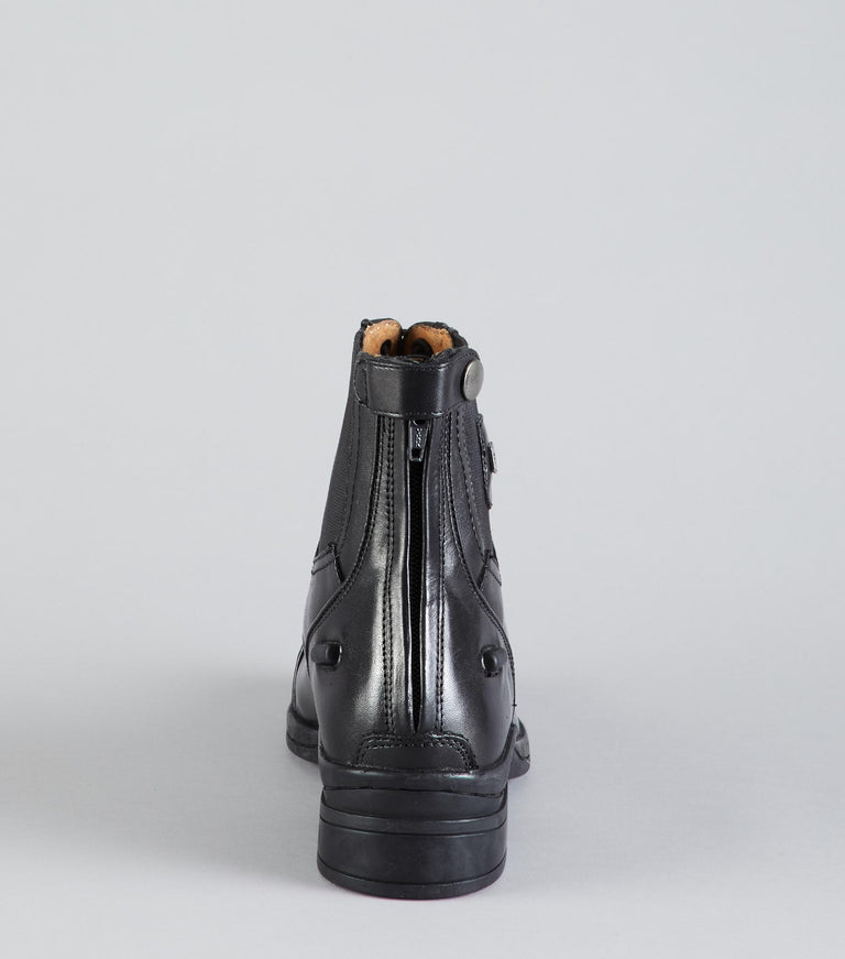 Ladies long top black leather boots