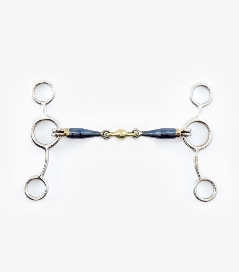 Blue Sweet Iron Tom Thumb Bit with Brass Alloy Lozenge