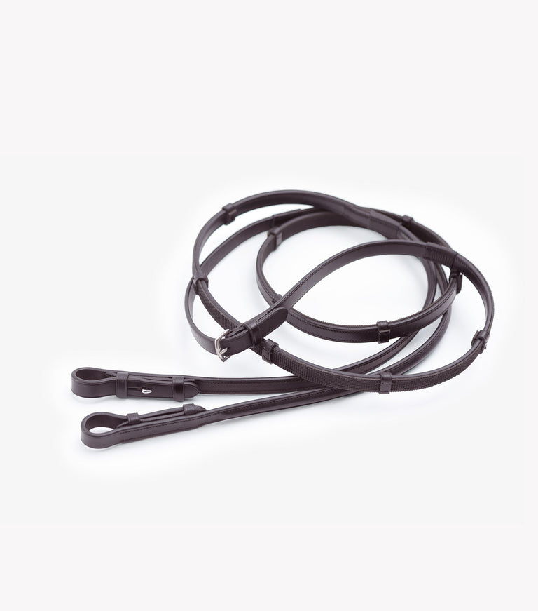 Turners Leather/Rubber Reins With Pimple Grip – Flexible For Pony, Cob, Full